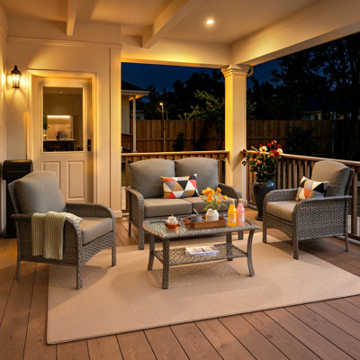 Margueritte 4 - Person Patio Conversation Set with Cushions