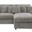 Canapé modulaire réversible en velours côtelé gris avec 6 coussins