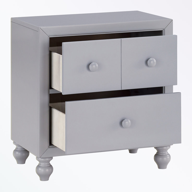 Table de chevet avec 2 tiroirs et pieds robustes