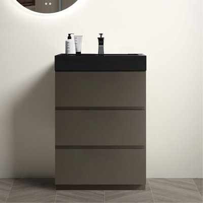 Sleek Bathroom Vanity With Sink, Offering Ample Storage And Quiet Operation