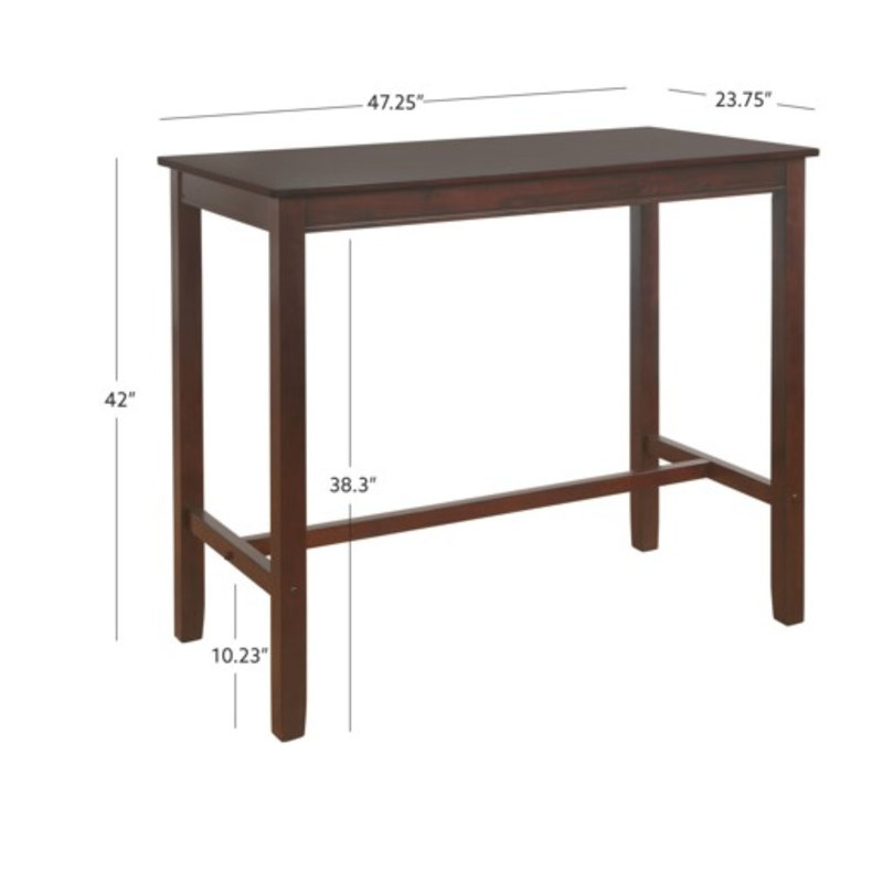 Ensemble de salle à manger à hauteur de bar 4 personnes Arlyce, H 42 po x L 47,25 po x l 23,75 po, Brun, Brun/bleu