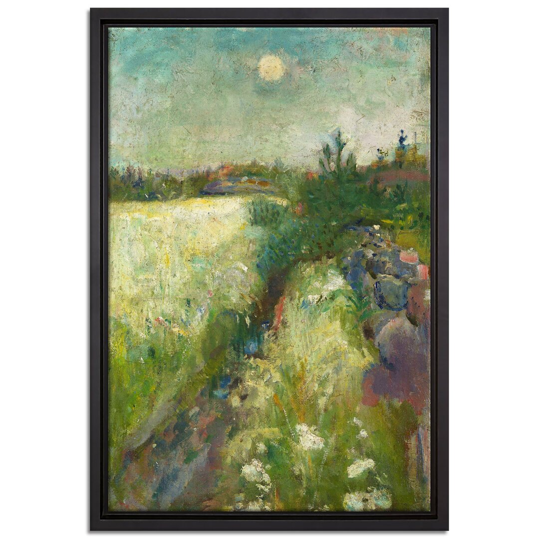 Gerahmtes Leinwandbild Flowery Pasture in Veierland von Edvard Munch