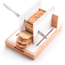 Bread Slicer, Bread Loaf Slicing Machine With Crumbs Tray, Easy To Use  Foldable Bread Cutter, Adjustable Slice Sizes