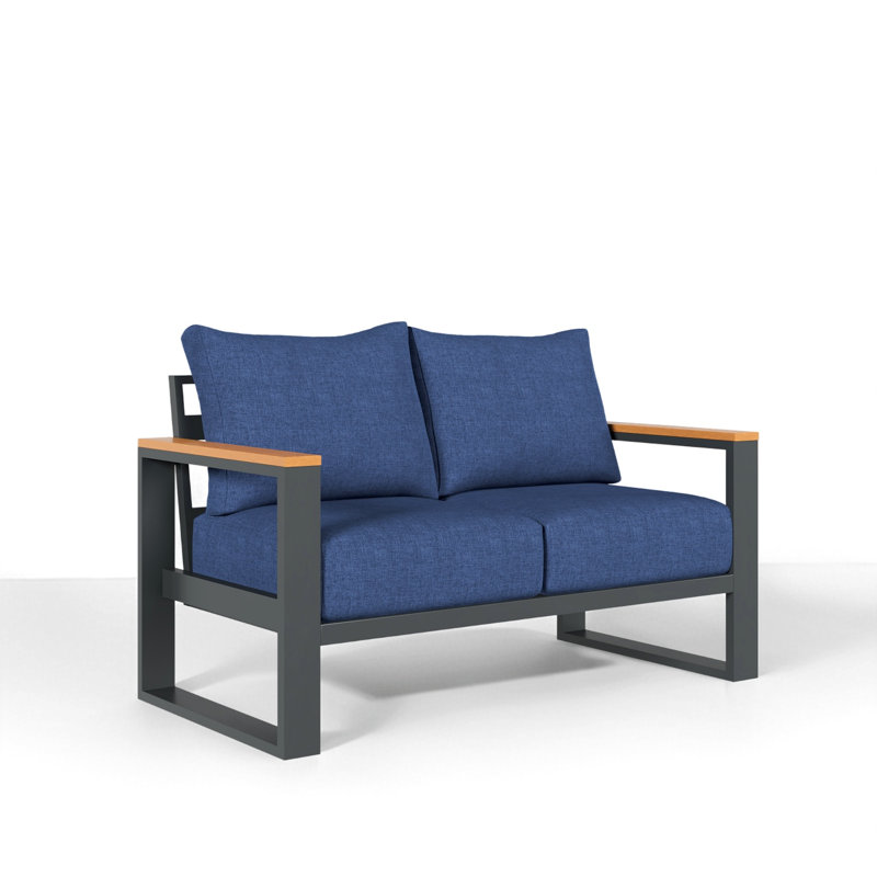 Causeuse d'extérieur en aluminium pour patio, Marine
