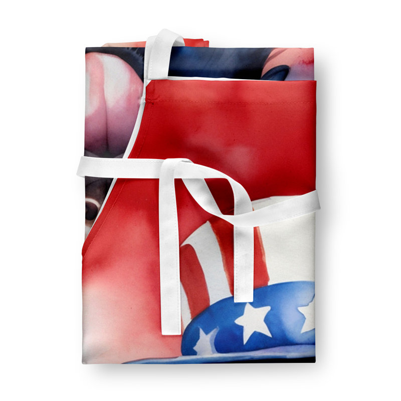 Patriotic American Apron, Flat-Coated Retriever