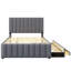 Lit plateforme double tapissier avec lit gigogne simple et 3 tiroirs