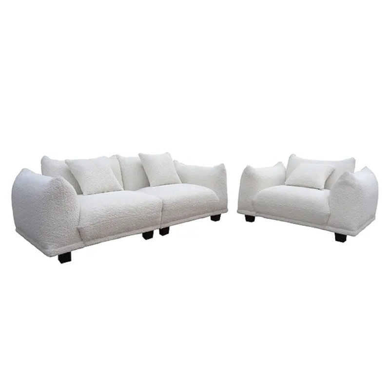 Ensemble de canapé et chaise surdimensionnée Halimah, Ourson blanc