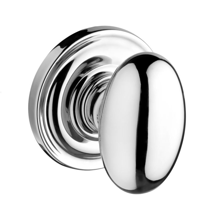 Ellipse Privacy Door Knob with Traditional Round Rose