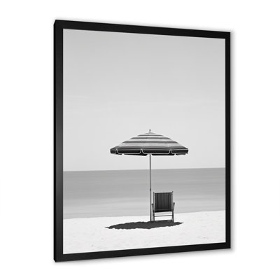 Black and White Minimalism Beach Photo II - Print on Canvas