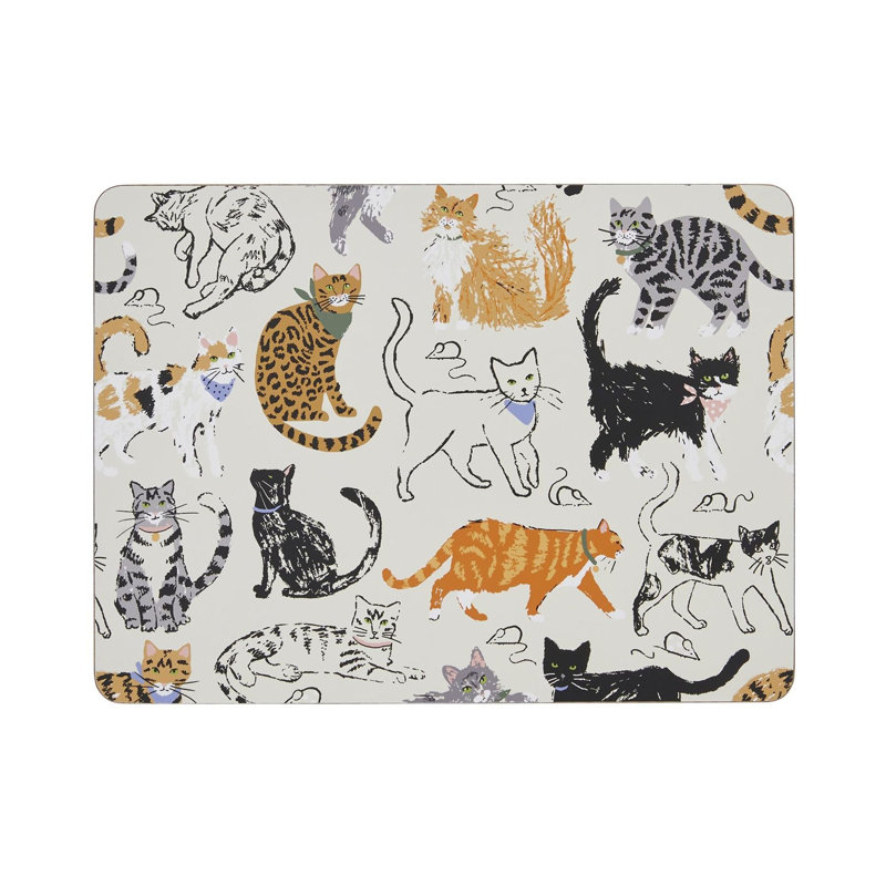 Feline Friends Animal Print Rectangle Placemat