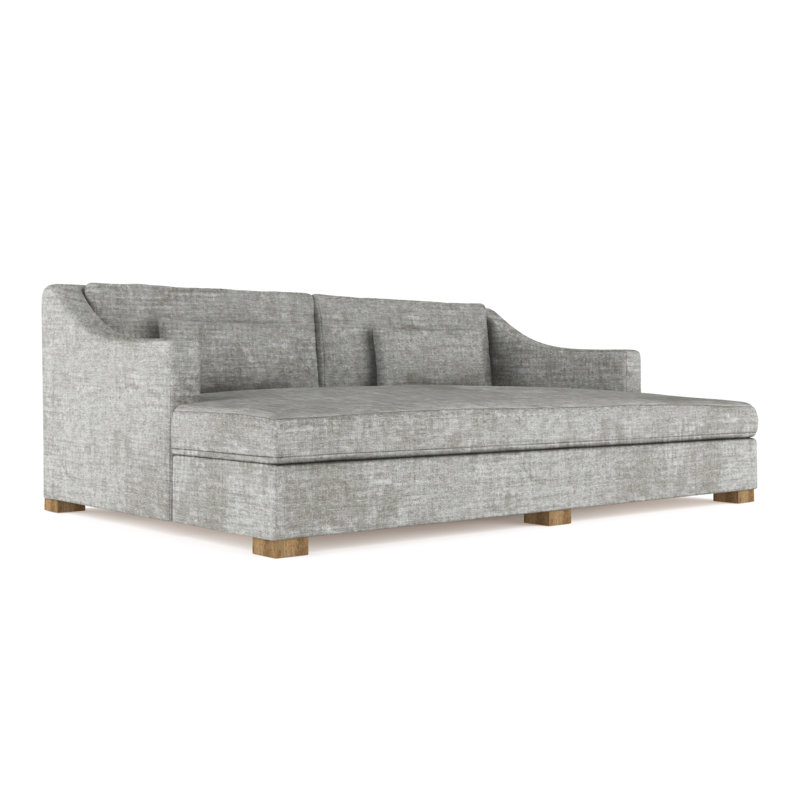 Crosby Slope Arm Daybed, Distressed Leather Silver Streak, Weathered