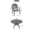 Ensemble de 5 meubles de patio en aluminium coulé avec cadre noir et coussins de siège bleus-1644638907