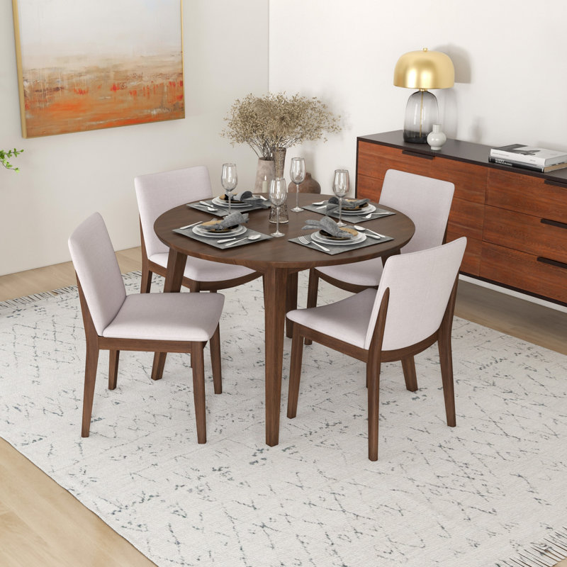 4 - Person Solid Wood Top Four Leg Dining Set, Beige