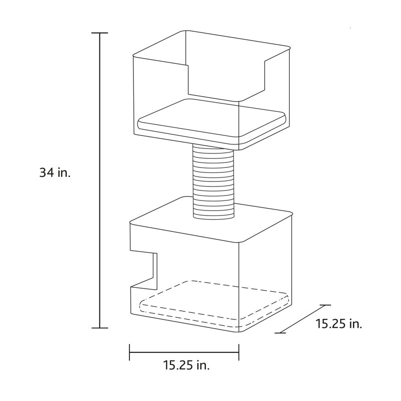 TRIXIE 33.9-in Ava XXL Cat Tree, Thick Scratching Post, Cat Condo, Cozy Platform with Cushion, Dangling Cat Toy, Gray