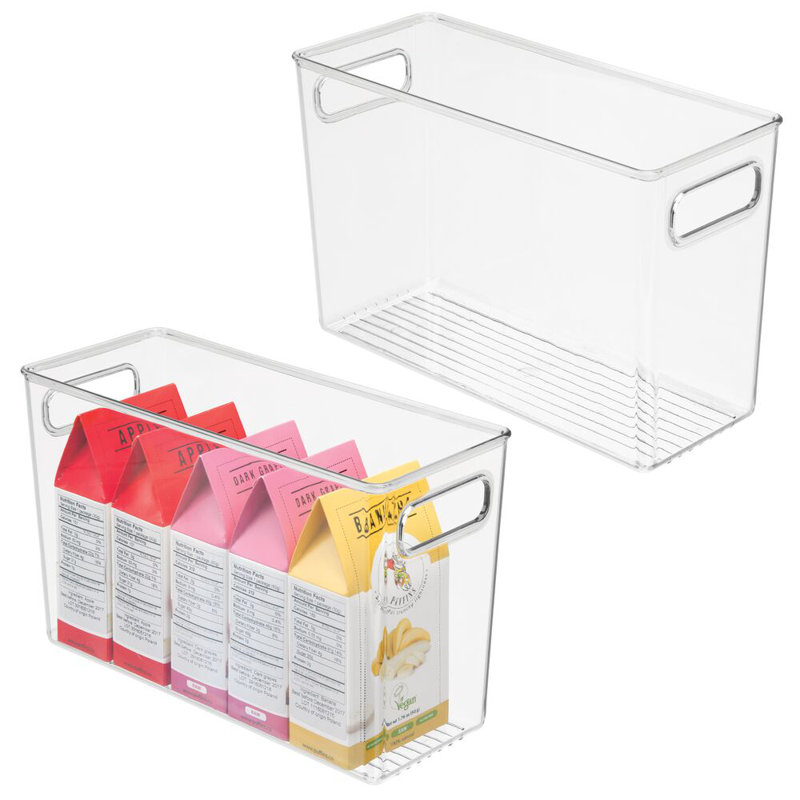 Ensemble de 2 bacs de rangement avec poignées iDesign - Transparent