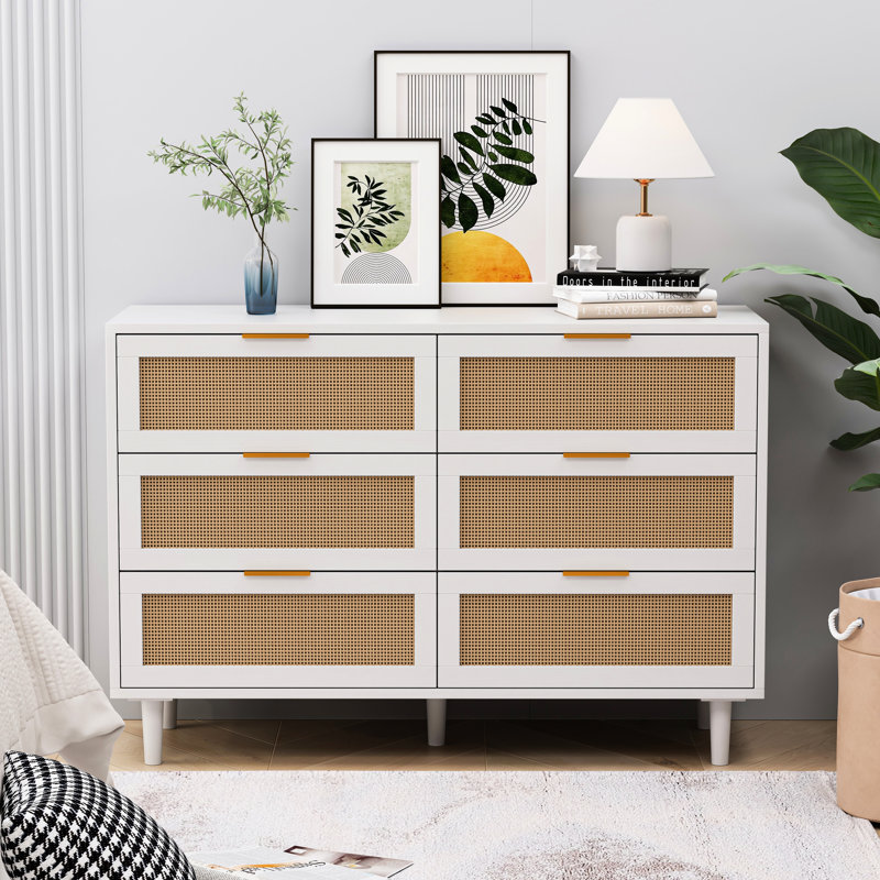 Commode de rangement 43,9 po, blanche. Idéale pour la chambre à coucher et le salon, solution suffisamment efficace