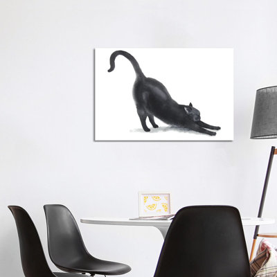 Yoga Black Cat II 1 Piece Wrapped Canvas Wall Art