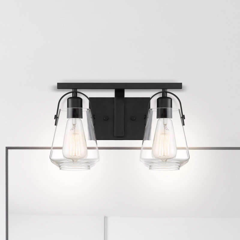 Éclairage de salle de bain à intensité variable 2 lumières Powers, Noir mat