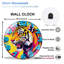 Horloge murale colorée avec art unique - 12 po