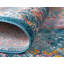 Tapis oriental en polypropylène tissé à la machine en bleu / rose-594780753