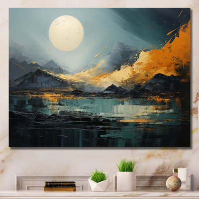Gris et jaune, paysage de montagne abstrait III - paysage abstrait