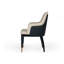 Chaise avec accoudoirs rembourrée et capitonnée beige Uribe