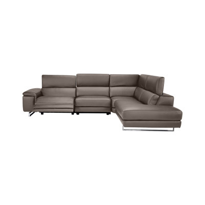 Aubry Italian 128"" Top Grain Leather Power Reclining 3-Piece Sectional -  Casa Italia Furniture, AurRight6723