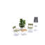 OSKAR - Folding Side Table/Ottoman - Mat Blanc Frame - Synteak Top