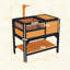 Wooden Tortoise House with Run Shelter Shelf Lamp Holder Yellow