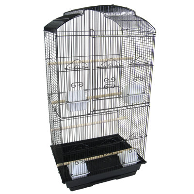 35'' Steel Victorian Top Table Top Bird Cage with Perch