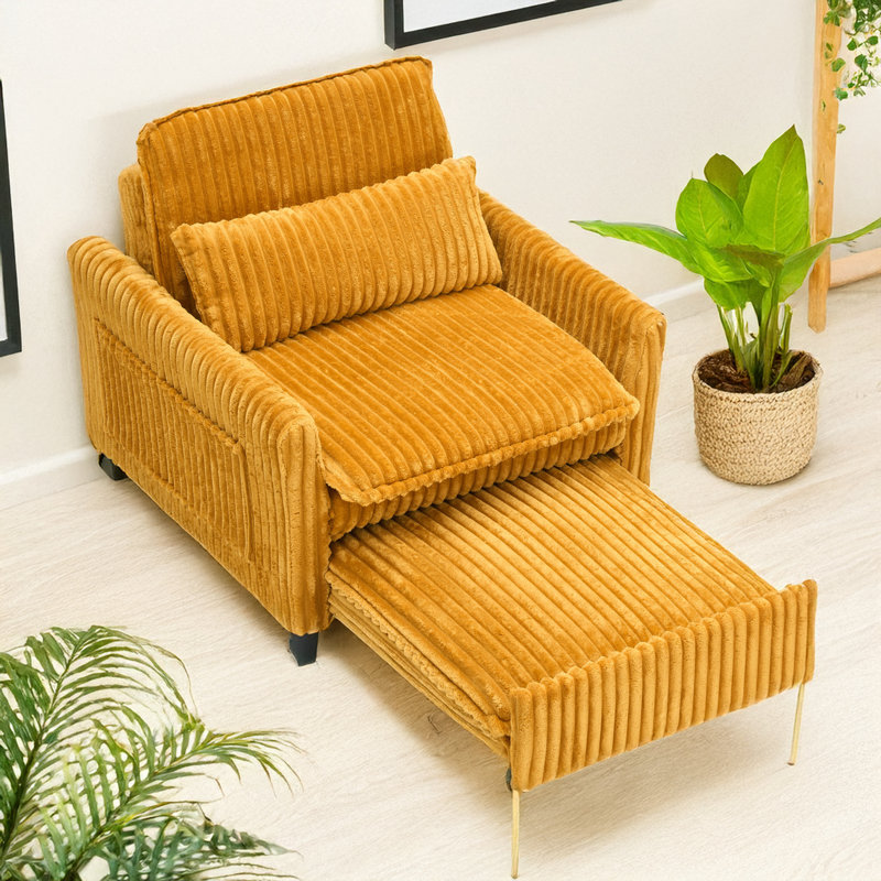 Sleeper Sofa Convertible Sofa Bed Sofa Arm Sofa Bed Couch Sleep Sofa Comfy Sofa Modern Sofa, Yellow