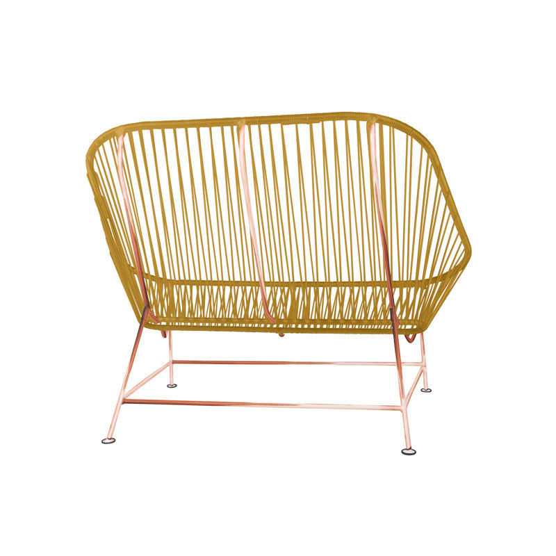 InLove Indoor/Outdoor Handmade Loveseat, Gold/Copper
