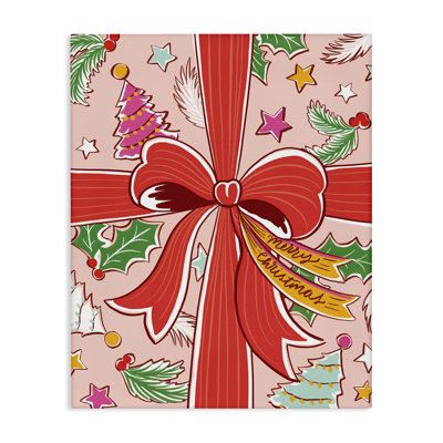 «Christmas Bow and Trees», art mural sur toile par Heather McLaughlin