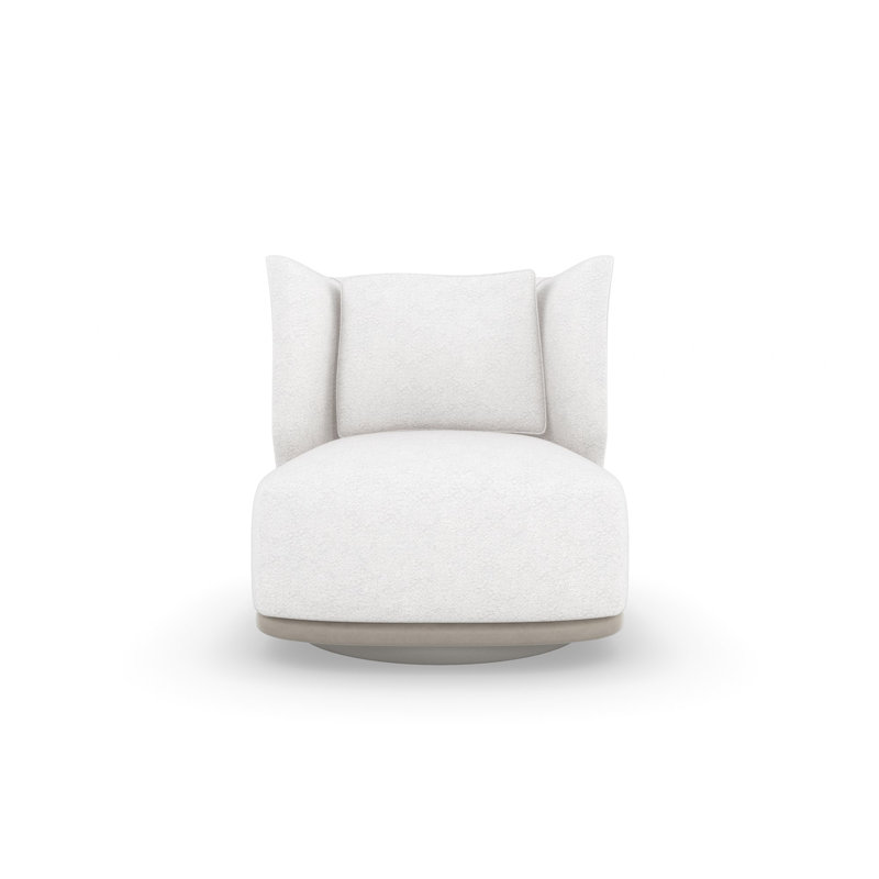 Seville 32" W Polyester Swivel Wingback Chair