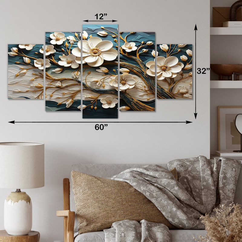 Ensemble d'art mural blanc et doré
