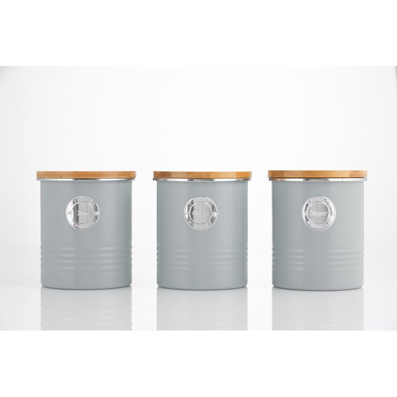 Living 3 Piece Coffee, Tea & Sugar Set, Grey