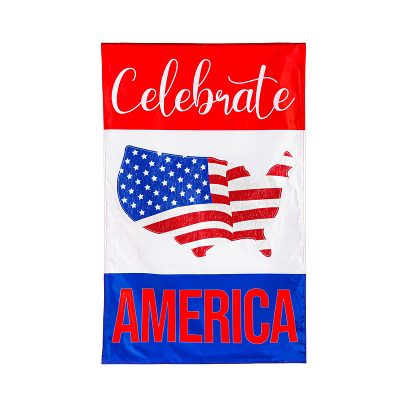Drapeau de maison en nylon à 2 côtés Celebrate America 44 x 28 po
