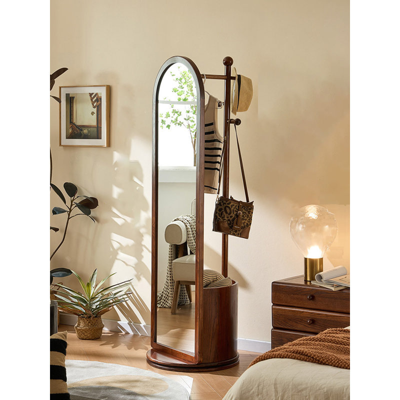 Miroir pivotant moderne en bois de frêne