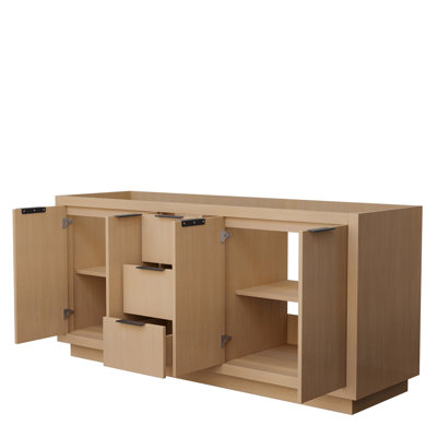 Base de meuble-lavabo double 71 po Maroni en paille pâle Maroni