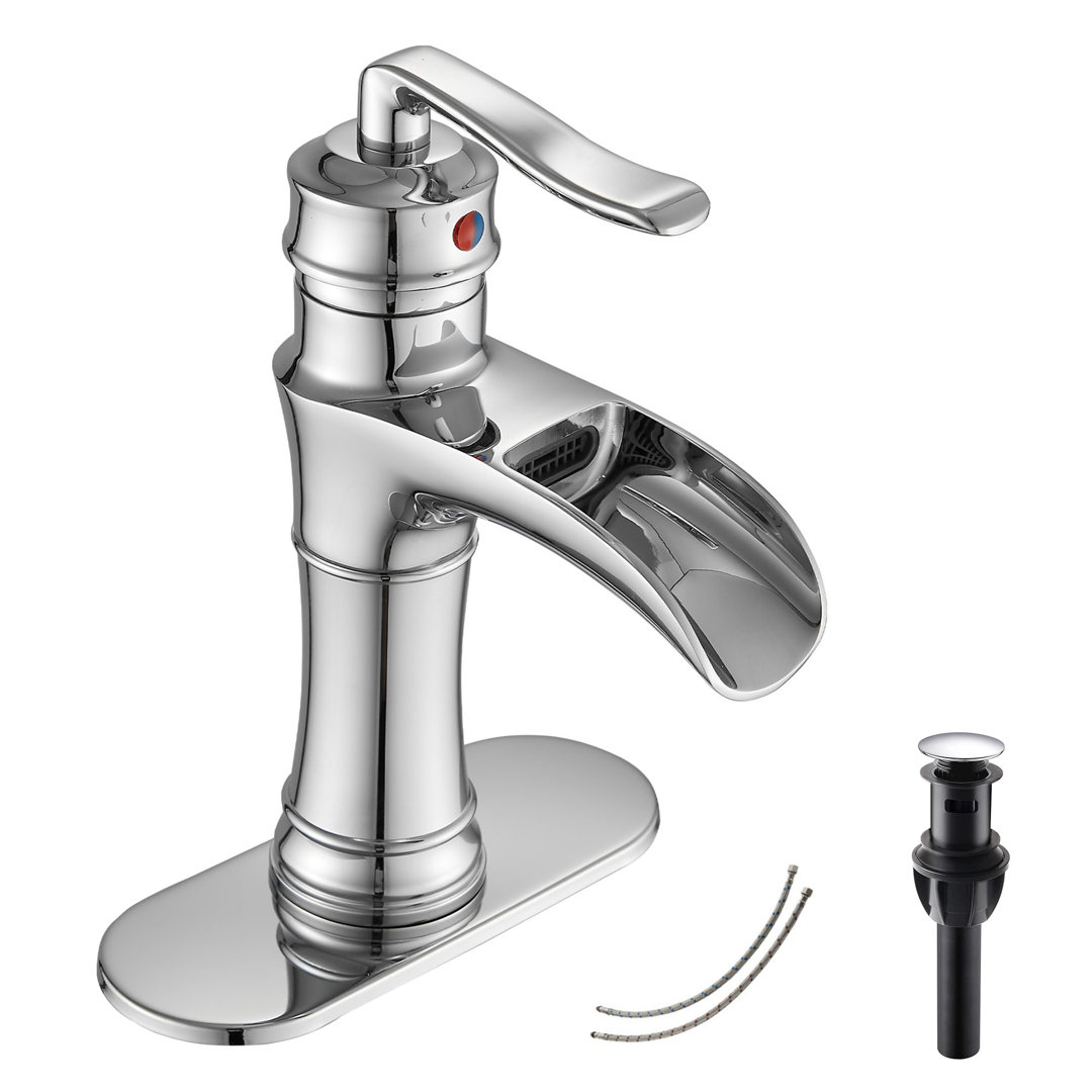 Single Hole Bathroom Faucet with Drain Assembly UFINE
