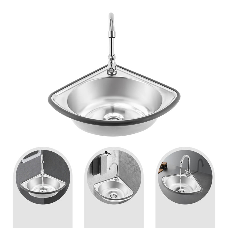 Stainless Steel  Triangle Bathroom Sink