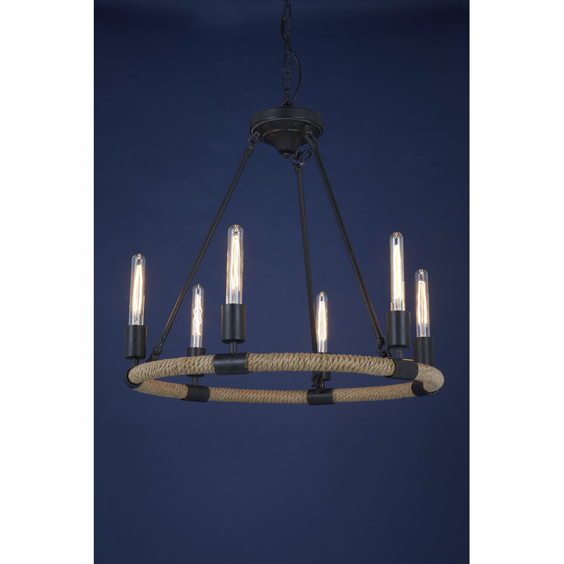 Best 6 - Light Wagon Wheel Chandelier