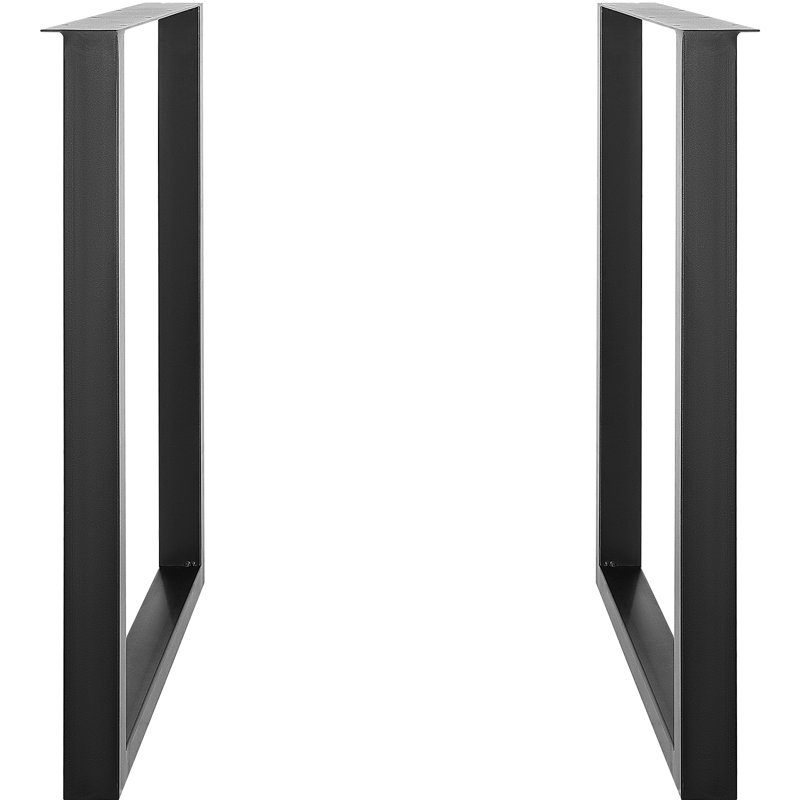 28 Inch Black Adjustable Steel Office Table Legs Set of 2