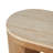 Cole And Grey Wood Curved Support Console Table With Beige Oval Marble Tabletop