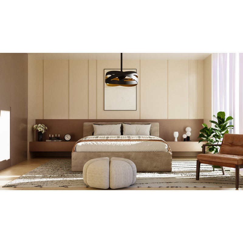 Ventilateur de plafond noir mat à 3 lumières Zito