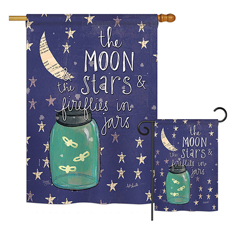 Ensemble de 2 faces en polyester à impressions pour l’expression d’inspiration moon stars fireflies