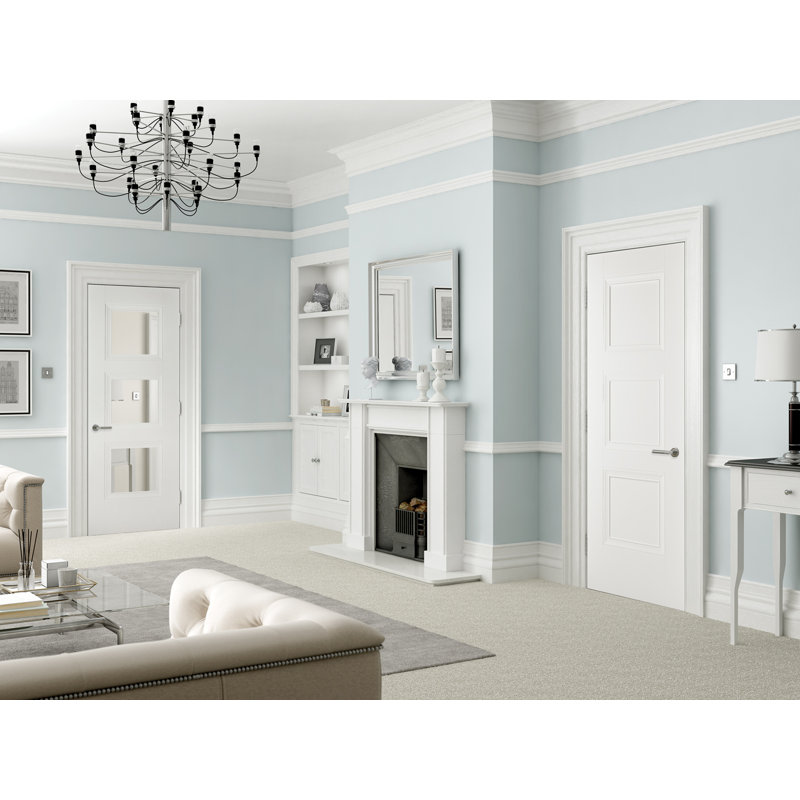 Amsterdam Primed White Internal Door, 198.1cm H x 68.6cm W x 3.5cm D
