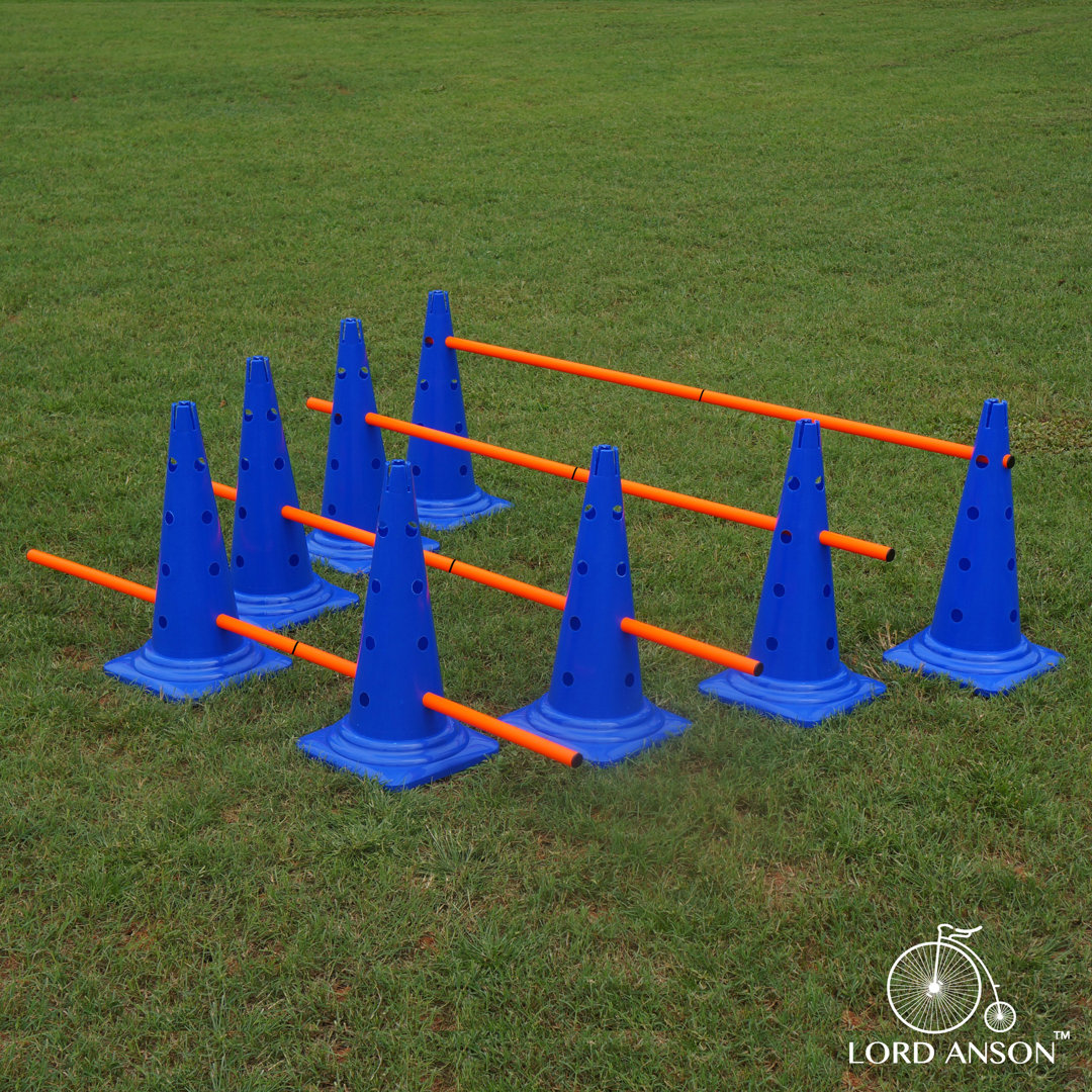 Lord Anson Trade; Dog Agility Hurdle Cone Set - Canine Agility Training Set - Obedience, Agility, And Rehabilitation - 8 Agility Cones And 4 Agility Rods (Set of 2) Lord Anson