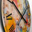 Tourbillons de couleur bleue et jaune - grande horloge murale moderne-73158531