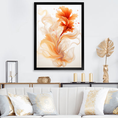 Watercolor Modern Floral in Orange - Print